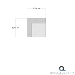 Yara grey elemento angolare in cotone grigio tinta unita con imbottitura tessile 80x80x40 cm