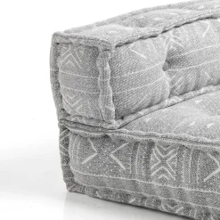 Yara grey elemento angolare in cotone grigio tinta unita con imbottitura tessile 80x80x40 cm