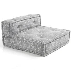 Yara grey elemento centrale in cotone grigio con imbottitura interna tessile 80x80x40 cm