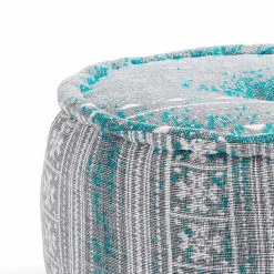 Yara grey pouf rotondo colore grigio cotone 100% d50 h30 cm