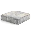 Yara grey/beige pouf quadrato in cotone grigio/beige con imbottitura tessile interna 80x80x20 cm