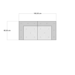 Yara high divano 2 posti composizione 26 rivestimento cotone 100% patchwork multicolore 160x80xh60 cm