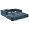 Yara high divano 2 posti composizione 05 rivestimento cotone 100% blu e bianco 160x80xh60 cm