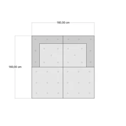 Yara high divano 2 posti composizione 05 rivestimento cotone 100% blu e bianco 160x80xh60 cm