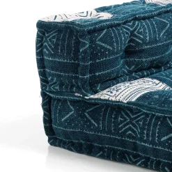 Yara high poltrona / chaise longue composizione 33 rivestimento cotone 100% patchwork blu 80x80xh60 cm