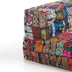 Yara high poltrona / chaise longue composizione 34 rivestimento cotone 100% patchwork multicolore 80x80xh60 cm