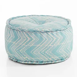 Yara ikat mint pouf outdoor tessuto waterproof cm. 60 x 60 h.30