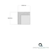 Yara light grey elemento angolare in cotone light grey con decorazioni cucite a mano 80x80x40 cm