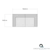 Yara lines divano 2 posti rivestimento cotone bianco dimensioni l160 p80 h40 cm