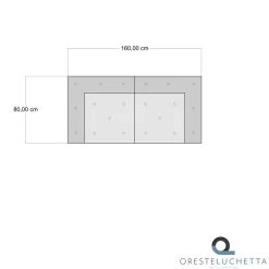Yara waffle blue divano 2 posti rivestimento cotone nido d'ape blu dimensioni l160 p80 h60 cm