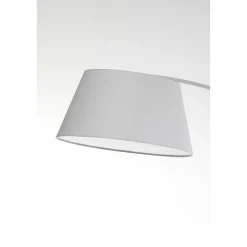 Yet lampada da terra in metallo avorio con base in marmo bianco e paralume in stoffa bianca 160x50 h205 cm