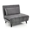 Yole grey poltrona / letto microfibra effetto velluto grigio cm l100 p60 h40 letto cm l100 p190 h27