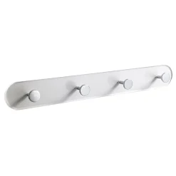 4you appendiabiti da parete in acrilico trasparente e metallo cromato 45x4xh6 cm